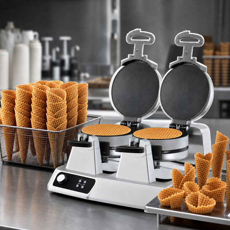 Product image #3 for Waring Commercial Double Countertop Waffle Cone Maker with Non-Stick Plates