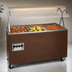 Thumbnail image #3 for Vollrath 2-Series Affordable Portable 3-Well Mobile Hot Food Station with Buffet Breath Guard and Lights, Enclosed Base with Storage Opening, Walnut Woodgrain