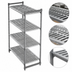 Thumbnail image #3 for Cambro Camshelving Basics Plus 4-Tier Stationary Vented Polymer Shelving Starter Unit, 24 x 48 x 64 Inches, Brushed Graphite