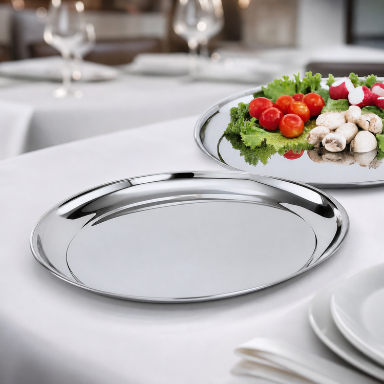 Product image #3 for Vollrath 15 7/8-Inch Round Mirror-Finished 18-8 Stainless Steel Serving Platter