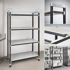 Thumbnail image #3 for Cambro Camshelving® Elements EST184281S4480 4-Shelf Solid High-Density Overhead-Track Stationary Shelving Starter Unit, 18"D x 42"W x 81"H