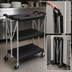 Thumbnail image #3 for Fold 'N Go 15 x 21 Folding Open Design 3-Shelf Bus Cart, Black, 350 lb Capacity
