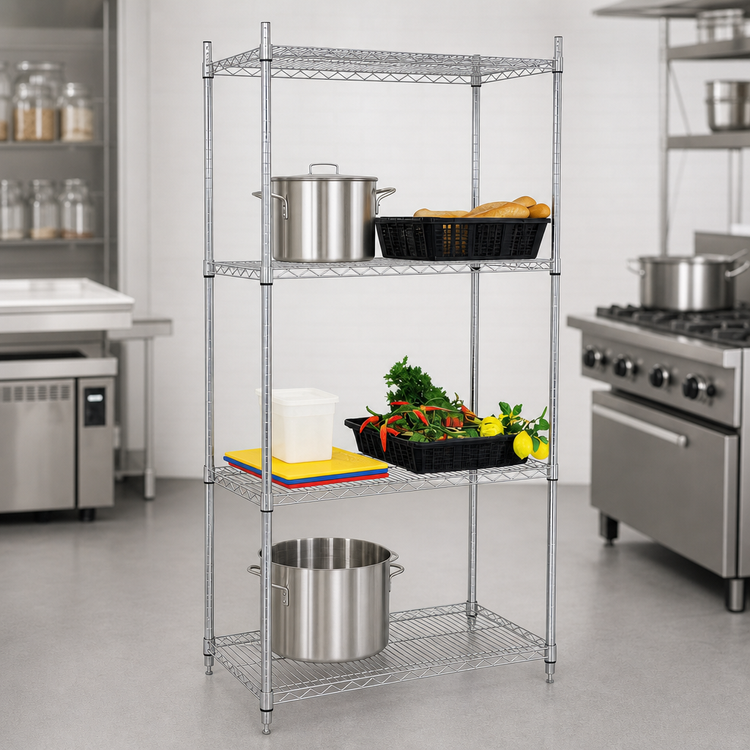 Product image #3 for Chrome Stationary 4-Shelf Wire Shelving Unit, 36 x 18 x 72 Inches