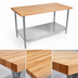 Thumbnail image #3 for John Boos Northern Hard Rock Maple Wood Top Work Table with Adjustable Undershelf, 96 x 24 Inches