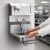 Thumbnail image #3 for Wall-Mounted 304 Stainless Steel Hand Sink with Electronic Eye Gooseneck Spout and Soap/Towel Dispensers