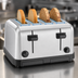 Thumbnail image #3 for Waring WCT708 Four-Slice Medium-Duty Commercial Pop-Up Toaster, Brushed Chrome, 120V