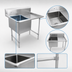 Thumbnail image #3 for John Boos B Series 1-Compartment Stainless Steel Sink with Right Drainboard and 10-Inch Backsplash