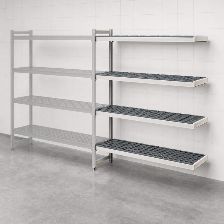 Product image #3 for Fermostock 4-Tier Polymer Shelving Expansion Kit, 68W x 18D x 66H
