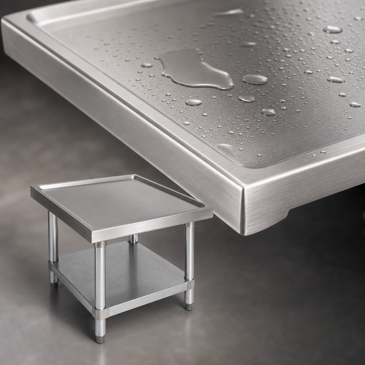 Product image #3 for John Boos Heavy-Duty Stainless Steel Machine Stand with Marine Edge and Adjustable Lower Shelf, 24 x 24 x 20-1/4 Inches