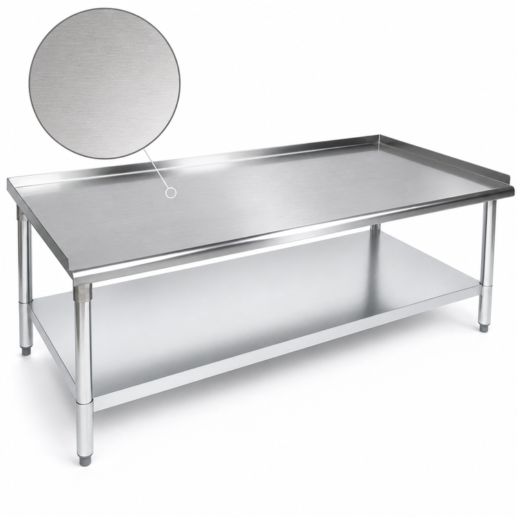 Product image #3 for John Boos Stallion 36" W x 30" D x 24" H 18-Gauge Type 430 Stainless Steel Equipment Stand with Adjustable Undershelf