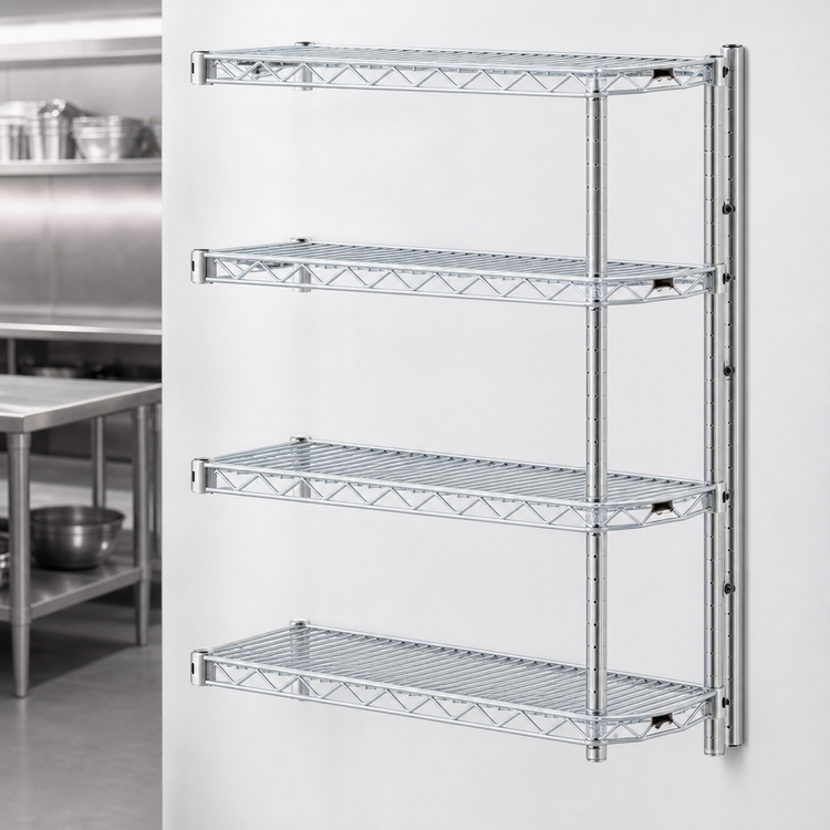 Product image #3 for EAGLEbrite 4-Tier Add-On Wire Shelving Unit, 42W x 18D x 63H, Zinc Finish