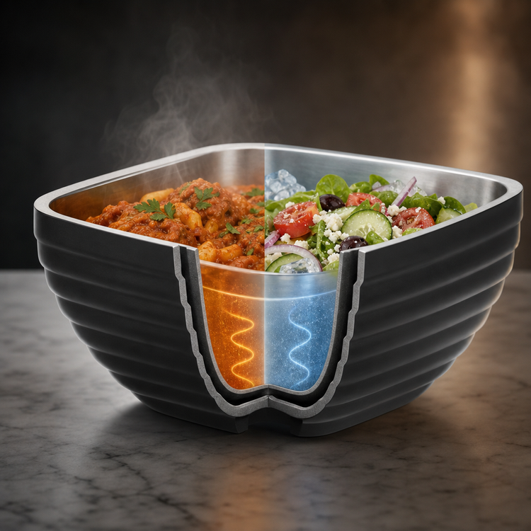 Product image #4 for Vollrath Square Double Wall Insulated Serving Bowl, 8.2 Quart, Classic Black Finish