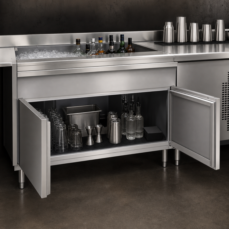 Product image #3 for Glastender 36-Inch Wide Underbar Add-On Cabinet Base with 2 Hinged Doors