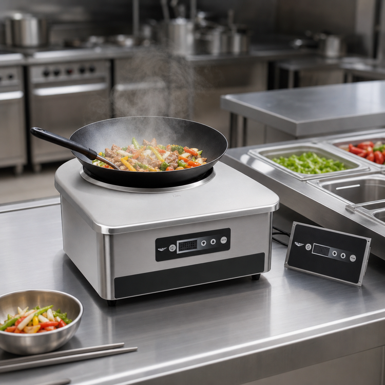 Product image #3 for Vollrath Countertop Stainless Steel Induction Wok Range