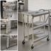 Thumbnail image #3 for Fold 'N Go Folding Open Design Bus Cart, 3 Shelves, 350 lb Capacity, Gray