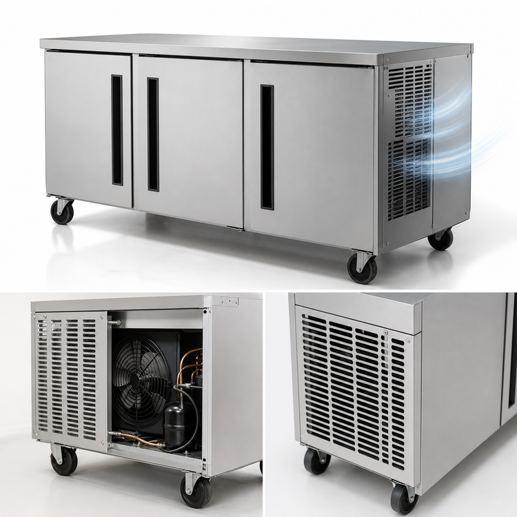 Product image #3 for Centerline by Traulsen CLUC-72F-SD-LRR Compact Three-Section Undercounter Freezer, Solid Doors, 72.25-Inch Wide