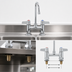 Thumbnail image #3 for equip 4-Inch Centers Deck Mount Mixing Faucet with 3-Inch Rigid Gooseneck and Lever Handles