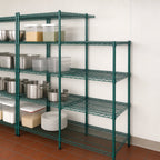 Thumbnail image #3 for Eagle Group Valu-Gard A4-63-2424VG 4-Tier Wire Add-On Shelving Unit, 24W x 24D x 63H, Green Epoxy