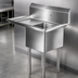 Thumbnail image #3 for Serv-Ware 18-Gauge 304 Stainless Steel 1-Bowl Sink with Left 18-Inch Drainboard