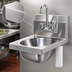 Thumbnail image #3 for Eagle Group Wall-Mounted 304 Stainless Steel Hand Sink with Faucet, Basket Drain, and Soap Dispenser, 13-1/2 x 9-3/4 x 6-3/4-Inch Bowl
