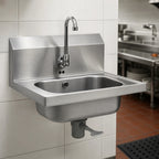 Thumbnail image #3 for Eagle Group HSA-10-FOE Wall-Mounted Hand Sink, 14 x 10 Inch 304 Stainless Steel Bowl, Electronic Eye Gooseneck Spout
