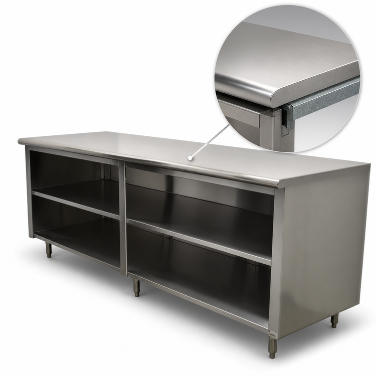 Product image #3 for Advance Tabco Special Value 84"W x 30"D Stainless Steel Open Base Work Table with Fixed Mid-Shelf