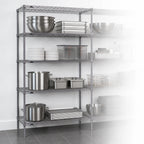 Thumbnail image #3 for Metro Super Erecta SE-216074K4-S-4 Stationary Starter Wire Shelving Unit, 60"W x 21"D x 74"H, 4 Shelves, Gray Epoxy Finish