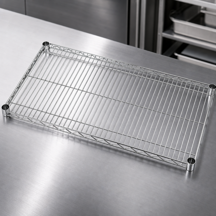 Product image #3 for Quantum 36 x 60 Inch 304 Stainless Steel Wire Shelf, 600 to 800 lb. Capacity