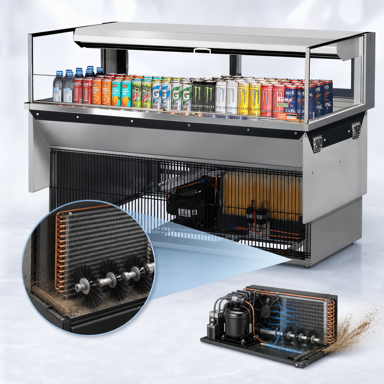 Product image #4 for Turbo Air 60-Inch Low Profile Drop-In Horizontal Open Refrigerated Display Case, 8 Cu. Ft., Stainless Steel