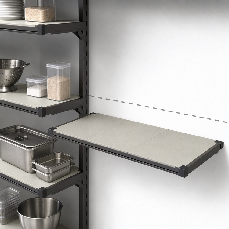 Product image #3 for Camshelving Elevation Series 14 x 30 Inch Wall-Mounted Solid Add-On Shelf Kit, Brushed Graphite