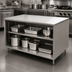 Thumbnail image #3 for BK Resources CST-2418 Open Front Chef Table Cabinet Base with 14 Gauge 304 Stainless Steel Top, 18 x 24 x 34-3/4 Inches