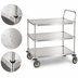 Thumbnail image #3 for Metro 24 Inch x 36 Inch Type 316 Stainless Steel 3-Shelf Bus Cart