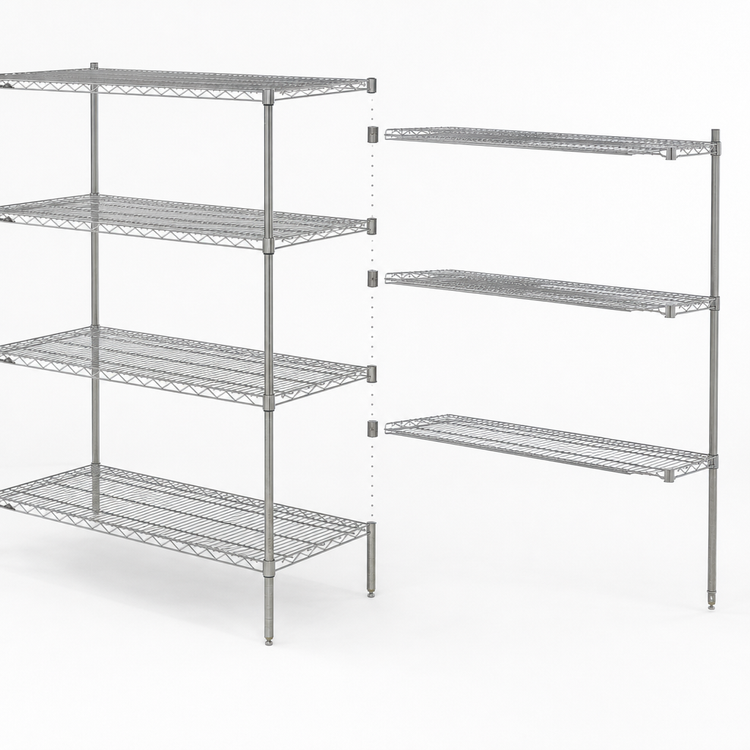Product image #3 for Metro Super Erecta Brite Add-On Wire Shelving Unit, 60W x 24D x 63H, 4 Shelves