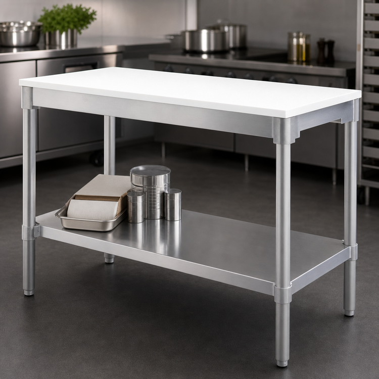 Product image #3 for New Age 36 Inch x 24 Inch Poly Top Work Table with Open Aluminum Base