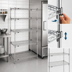 Thumbnail image #3 for Metro Super Erecta 5A417C 5-Shelf Chrome-Plated Wire Shelving Starter Unit, 24"W x 21"D x 74"H