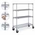 Thumbnail image #3 for Metro Super Erecta Super Adjustable Wire Stem Caster Cart, 60 x 18 x 69 in., 4 Shelves, Chrome, 900 lb. Capacity