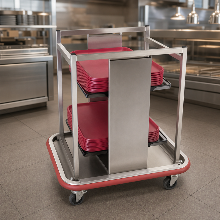 Product image #3 for Carter-Hoffmann Open Mobile 2-Stack Tray Dispenser for 15 x 20 Trays