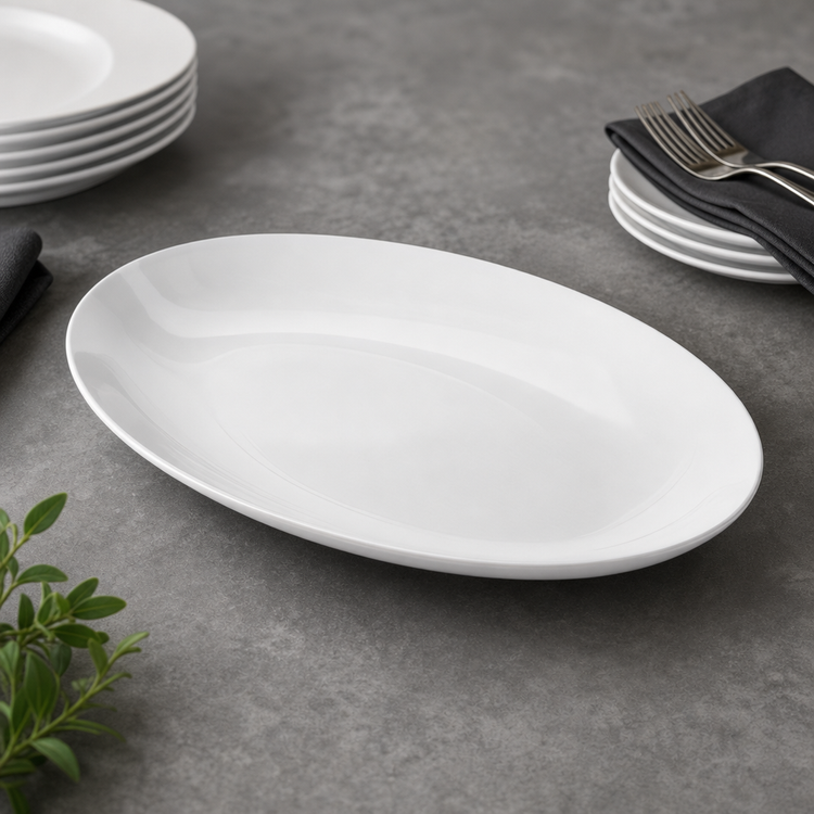 Product image #4 for American Metalcraft 21.5-Inch Oval White Melamine Platter