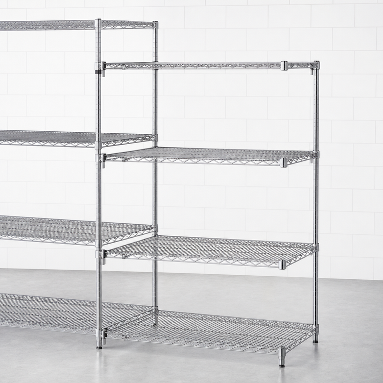 Product image #3 for Metro Super Erecta Super Adjustable Add-On Wire Shelving Unit, 36W x 24D x 63H, 4 Shelves, Chrome Plated
