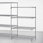 Thumbnail image #3 for Metro Super Erecta AA536C Super Adjustable Add-On Wire Shelving Unit, 36W x 24D x 63H, 4 Shelves, Chrome Finish
