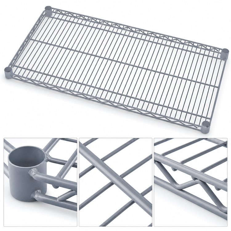 Product image #3 for Quantum 72"W x 21"D Gray Epoxy Antimicrobial Wire Shelf