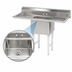 Thumbnail image #3 for Advance Tabco 1-Compartment Fabricated Sink with Left and Right Drainboards, 16 x 20 x 14-In Bowl