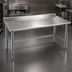 Thumbnail image #3 for Eagle Group Deluxe Series 60-Inch x 36-Inch Stainless Steel Work Table with 1-1/2-Inch Rear Up-Turn and Open Galvanized Base