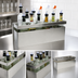 Thumbnail image #3 for San Jamar Double Stainless Steel Keyhole-Mount Speed Rail, 10-Bottle Capacity