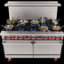 Thumbnail image #3 for American Range 60-Inch Gas Restaurant Range with 10 Open Burners and 2 Convection Ovens