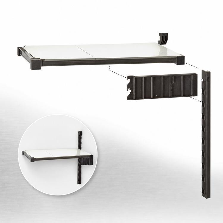 Product image #3 for Camshelving Elevation Series Wall Shelving Add-On Shelf Kit, 24 x 36 Inches, Solid Shelf Plates, Brushed Graphite