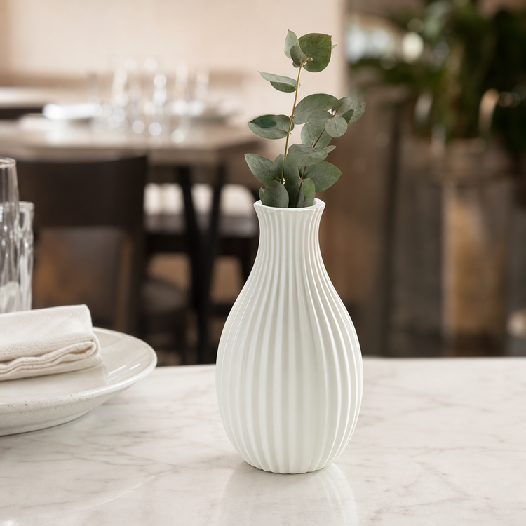 Product image #4 for American Metalcraft 4-Inch White Ceramic Crimped Jug Bud Vase