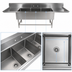 Thumbnail image #3 for John Boos Pro-Bowl 3-Compartment Stainless Steel Sink with Dual 24-Inch Drainboards, 20 x 20 x 12-Inch Bowls