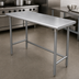 Thumbnail image #3 for Advance Tabco 120-Inch x 30-Inch Flat Top Open Base Stainless Steel Work Table with Galvanized Legs
