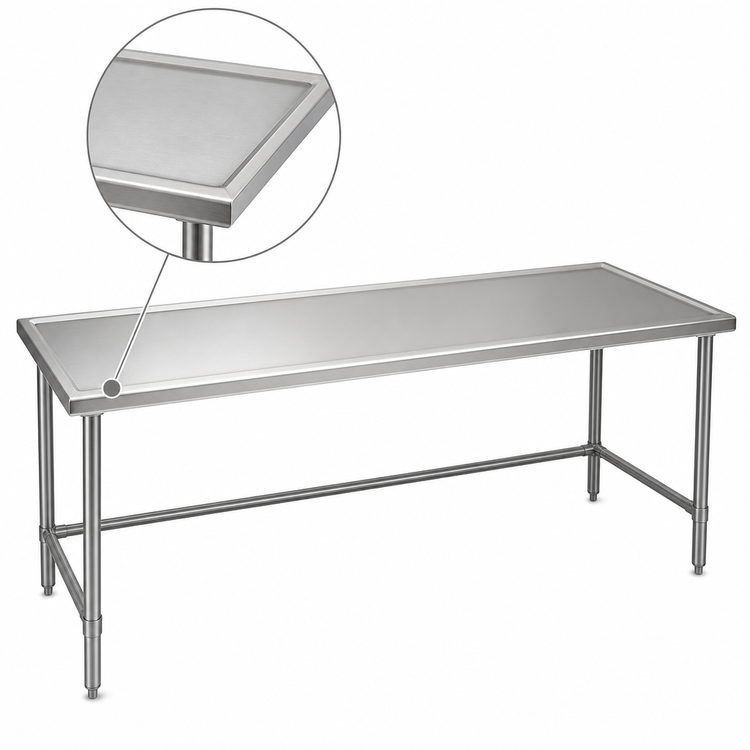 Product image #3 for Eagle Group Spec-Master Marine Series Stainless Steel Work Table, 84 x 48 Inches, Box Marine Edge